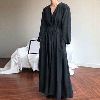 Image of ZANZEA Women Long Sleeve Casual Cotton Full Length Long Dress