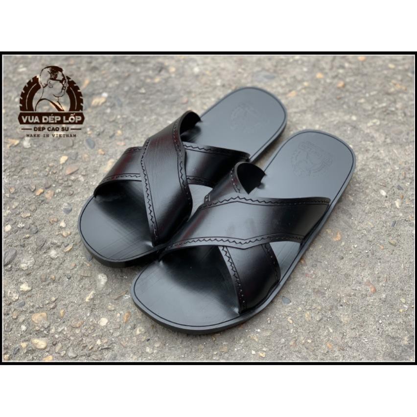 Dép cao su kiểu dép lê 2 quai chéo thương hiệu VUA DÉP LỐP chính hãng, có bảo hành, ảnh thật