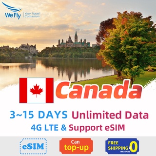 Canada SIM card 3-15 Days Unlimited Data 4G High Speed America Prepaid SIM Card Support eSIM