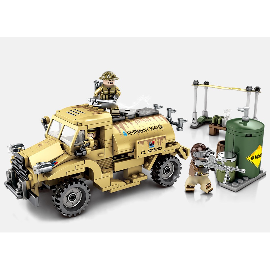 Lego Compatible Military Series Steel Empire Water Tank Truck 284pcs Building Blocks Assembled Toys Shopee Singapore