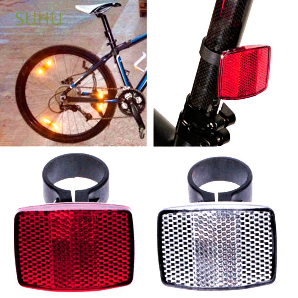 White New W Handlebar Mount Safe Reflector Bicycle Bike Front Rear Warning Red