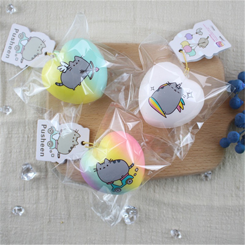 Colorful Cute Pusheen Cat Heart soft 