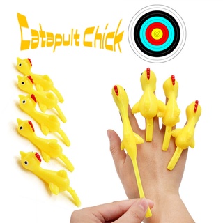 10Pcs Catapult Turkey Chick Hand Tricky Slingshot Soft Sticky Funny Fidget Anti Stress Toys #0