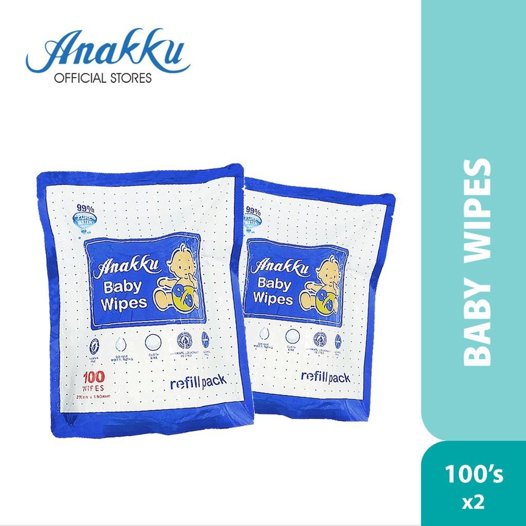 Anakku Baby Wipes Tisu Basah Refill Pack 100 Sx 2pack Shopee Singapore