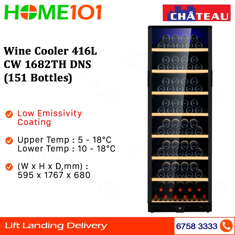Chateau Wine Cooler 416L CW 1682TH DNS (151 Bottles) Shopee Singapore