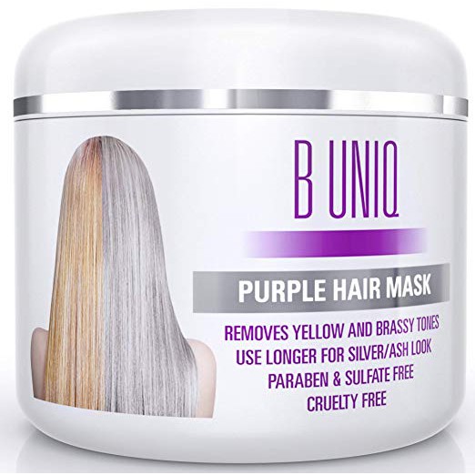 B Uniq Purple Hair Mask For Blonde Platinum Silver Hair