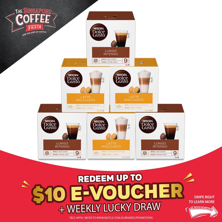 [6 Boxes] Nescafe Dolce Gusto Lungo Intenso Black Coffee Pods + Latte