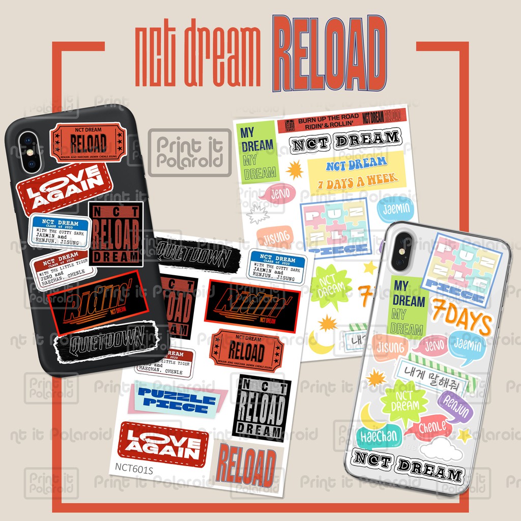 nct dream reload stickers hp laptop case book diy sticker kpop korean tumblr name kpop aesthetic shopee singapore