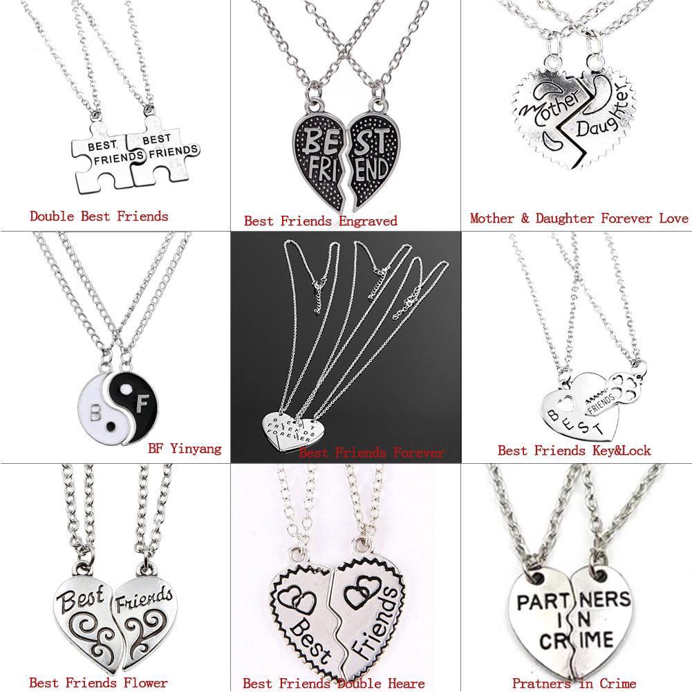 New Best Friend 2 Pendants Necklace Half Heart Mood Silver Bff Friendship Hot Shopee Singapore