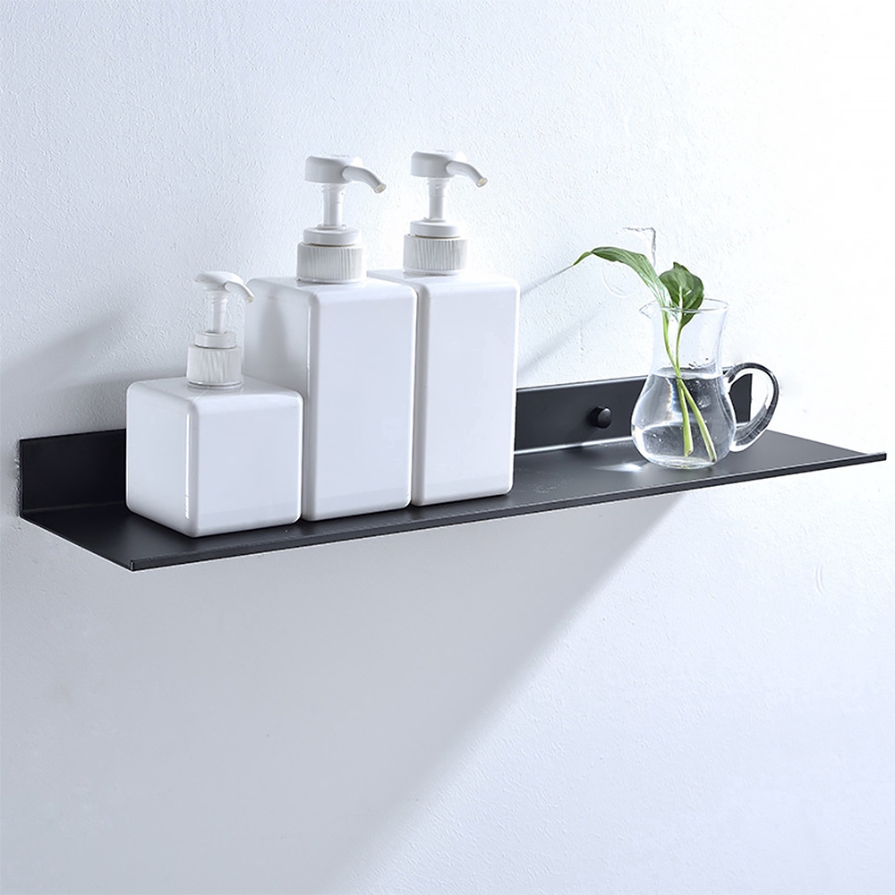 Floating Shelf Space Aluminum Black Bathroom Shelf 40cm Ledge Shower