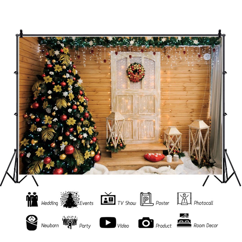 Yeele Glittering Christmas Trees Backdrop 3x5ft Christmas Eve Party Photography Background Newborn Baby Kids Adults Portrait Xmas Party Banner Room Decoration Photoshoot Props 