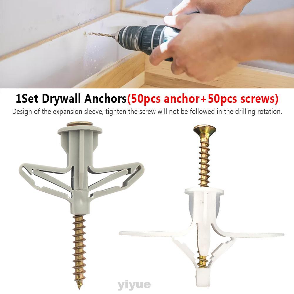 Self Drilling Manual Tool High Strength With Screws Drywall Anchor Kit 