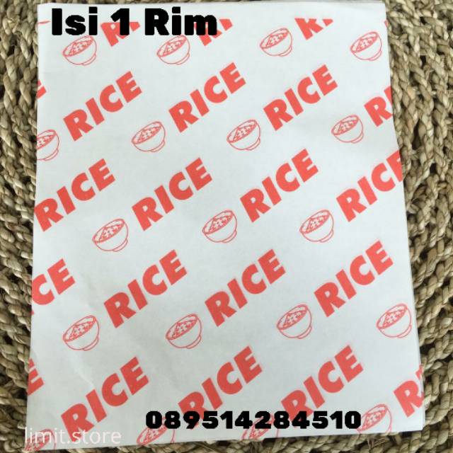 Kfc Rice Paper Logo Red Rice Food Grade Lamination Paper Wrap 27x22 Rim