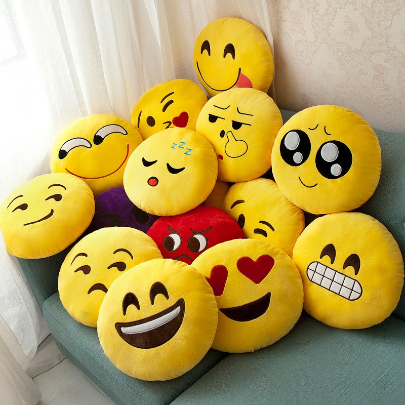 30CM Emoji Cushions Soft Warm Hand Emoji Yellow Round Cushion Emoticon
