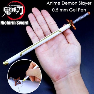 Anime Factory Demon Slayer Sword Gel Pen 0.5mm Black Ink Refill Writing Pen School Stationery Supplies Kimetsu No Yaiba