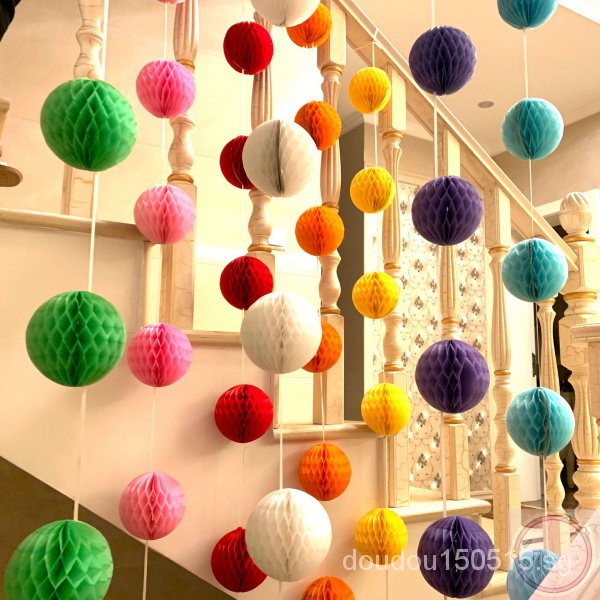 Festival Party Decoration Honeycomb Paper Ball String Shopping Mall School  Stage Room Party Background Layout Customization Birthday Wedding Holiday P  | Shopee Singapore