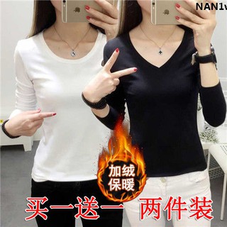 women's thermal v neck tops