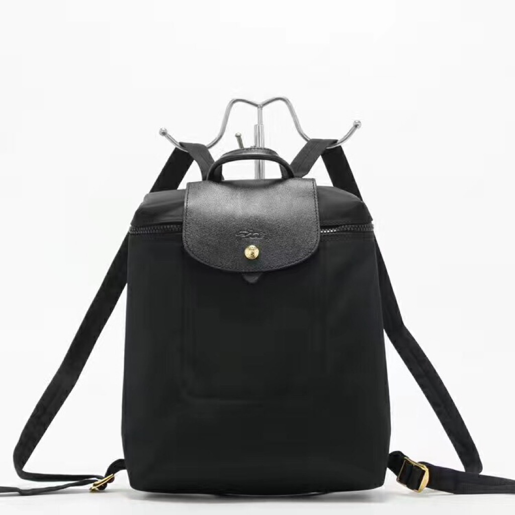 longchamp all black backpack