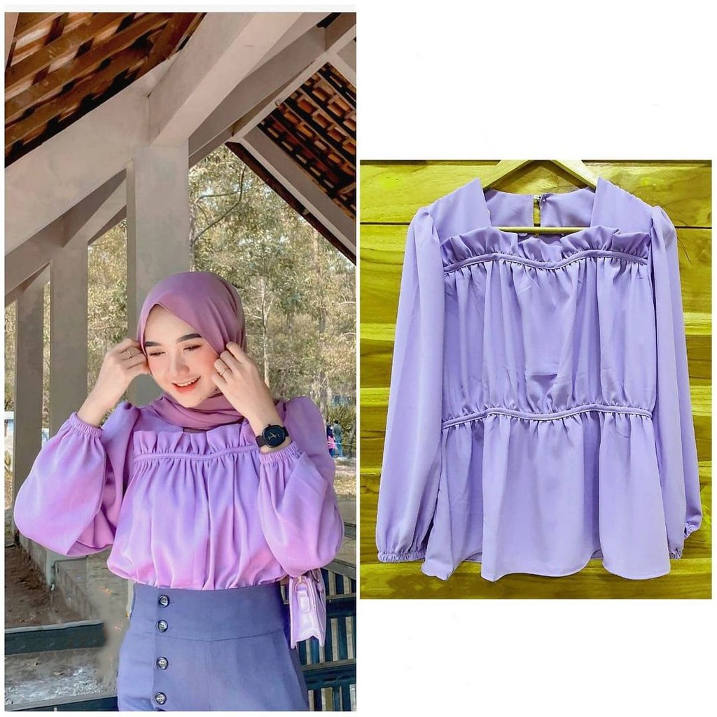 Outfit Sorya Blouse Plain Muslim Fashion For Women Shopee Singapore