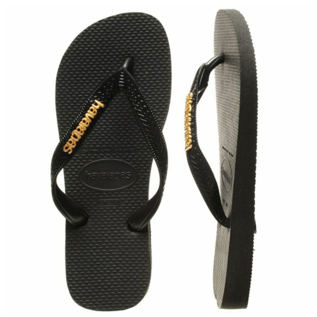 havaianas black gold metal logo