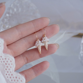 Image of thu nhỏ Korean Delicate Texture Full Pearl Ice cream Earring Cute Creative 14K Real Gold Drop Earring Minimalist Tiny Jewelry #1