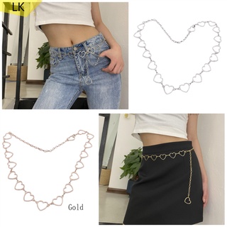 Image of Fashion Lady Metal Heart Belt Gold Chain Belt Belt Accessories Belt