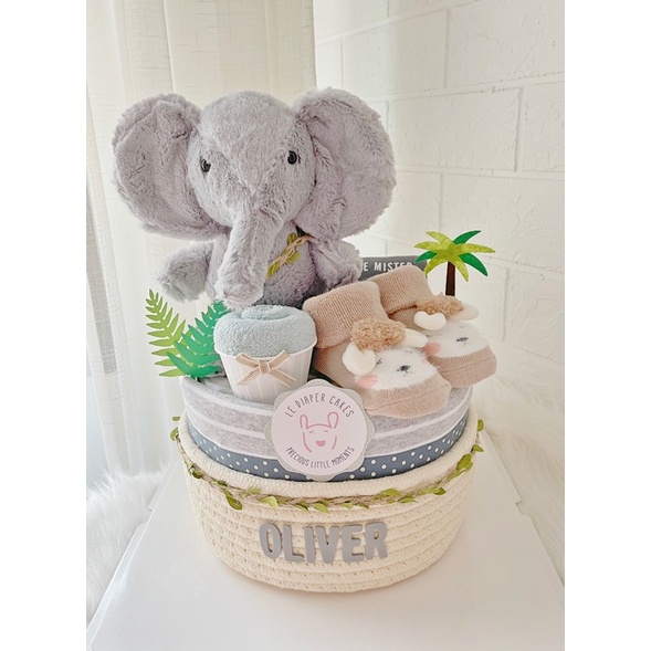 Signature Diaper Cake (Tropical) Baby Hamper for Newborn, Full Month