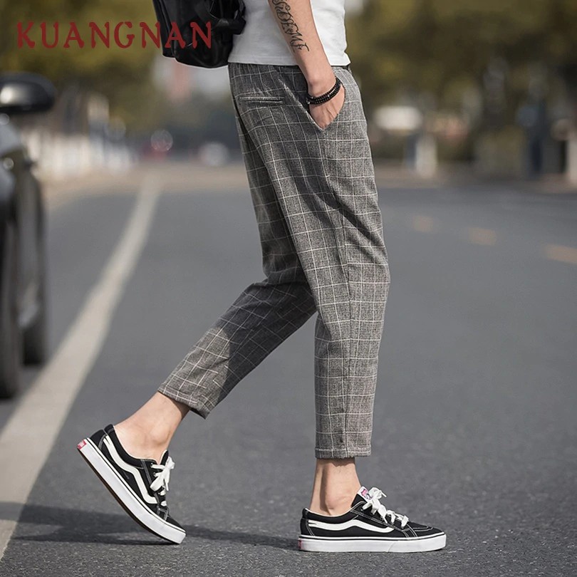 mens casual plaid pants