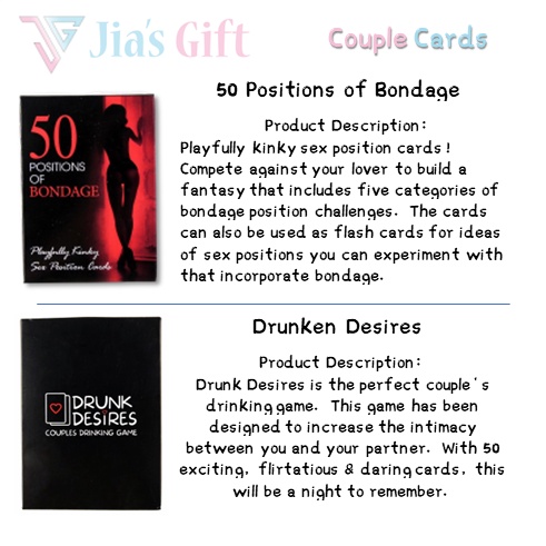 50 Positions of Bondage Card Game Kinky Sex Position Fantasy Naughty Couple Game 