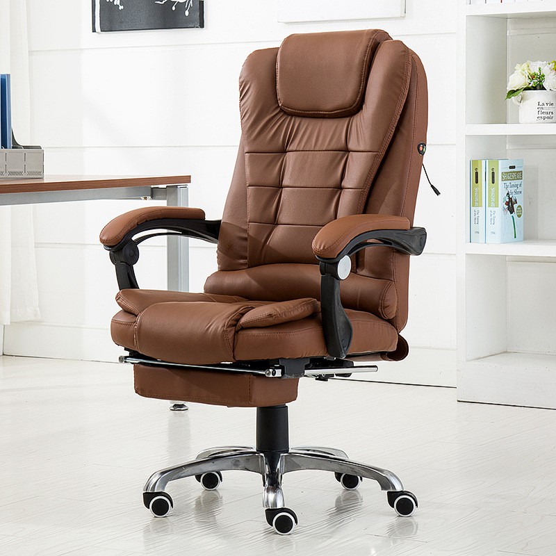 Computer Chair Home Office Chair Reclining Boss Chair Lift Swivel Footrest Leather Seat Massage Chair Shopee Singapore