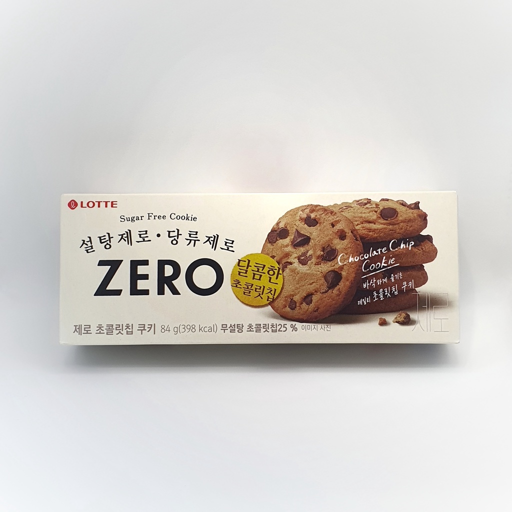 [Lotte] Zero Sugar Free Chocolate Chip Cookie 84g Korean Snacks
