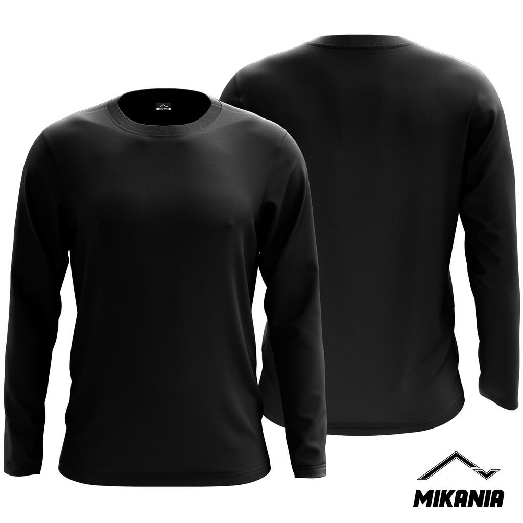 Lelaki Black Microfiber Plain Jersey T Shirt Long Sleeve Jersi T Shirt Microfiber Kosong Hitam Lengan Panjang Unisex Shopee Singapore