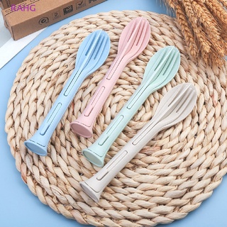 RAHG 3pcs Travel Portable Cutlery Set 3 In 1 Wheat Straw  Fork Spoon Dinnerware NEW #5