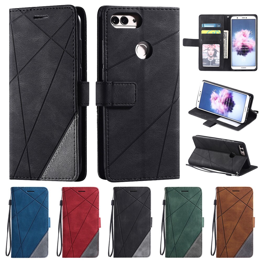 Huawei P Smart Case Leather Flip Case on For Fundas Huawei ...