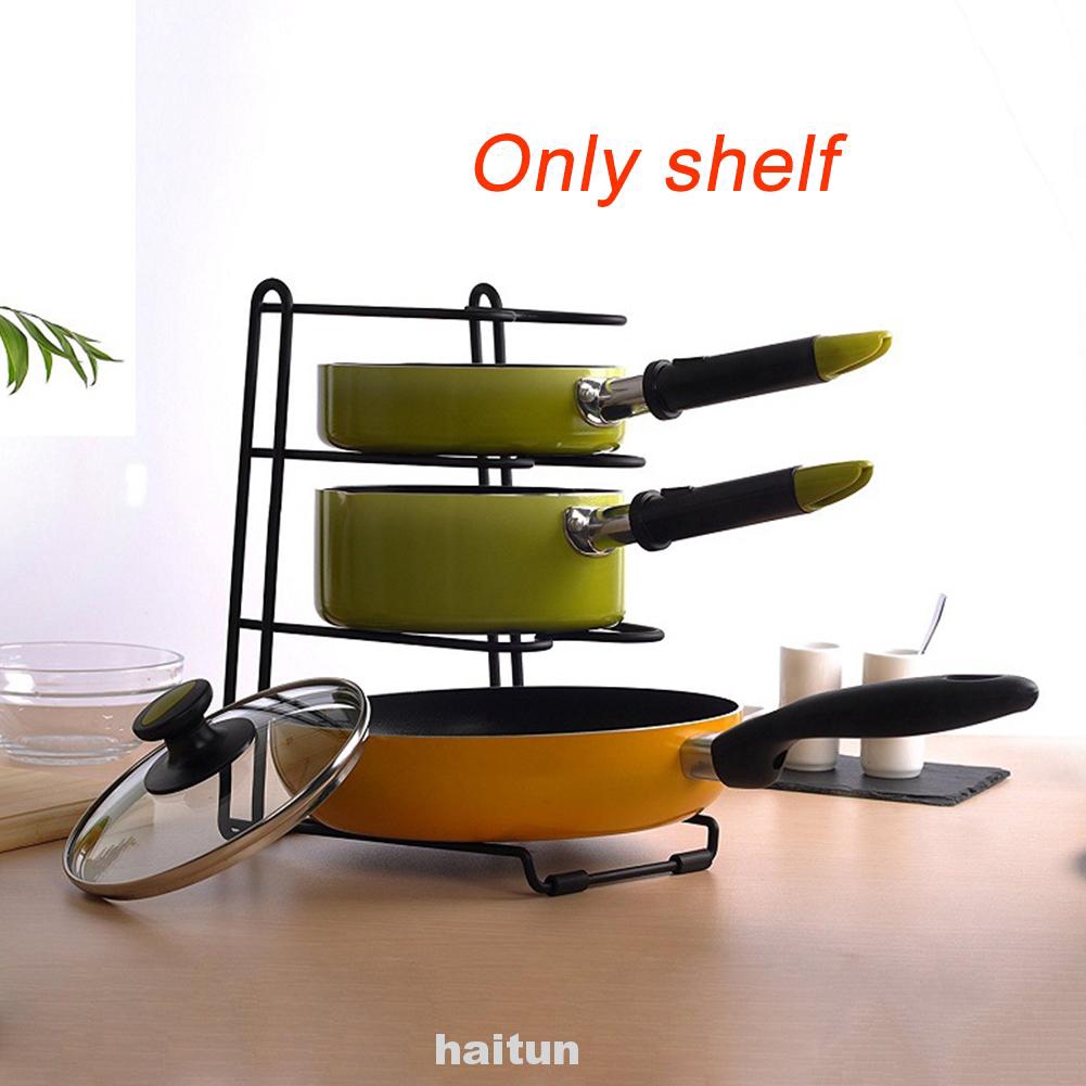  Pan  Organizer Pot Rack  Multi layer Cookware Stainless 