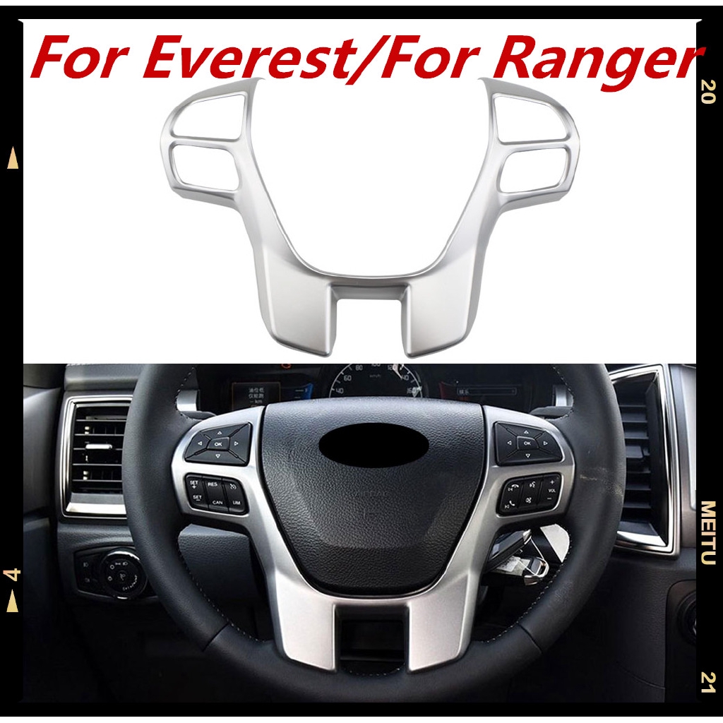 Car Steering Wheel Horn Cover Sticker For Ford Ranger Everest 17 18 Chrome Shopee Singapore