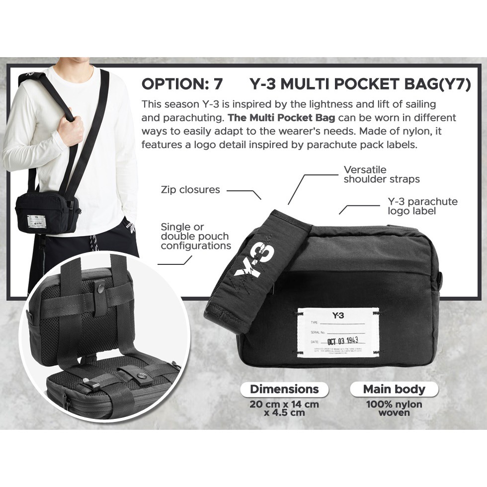 y3 multi pocket bag