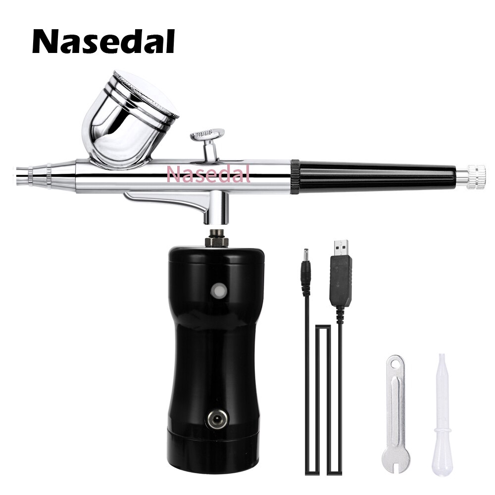 Portable Mini Airbrush Compressor kit Rechargeable Spray Pump Nail Art