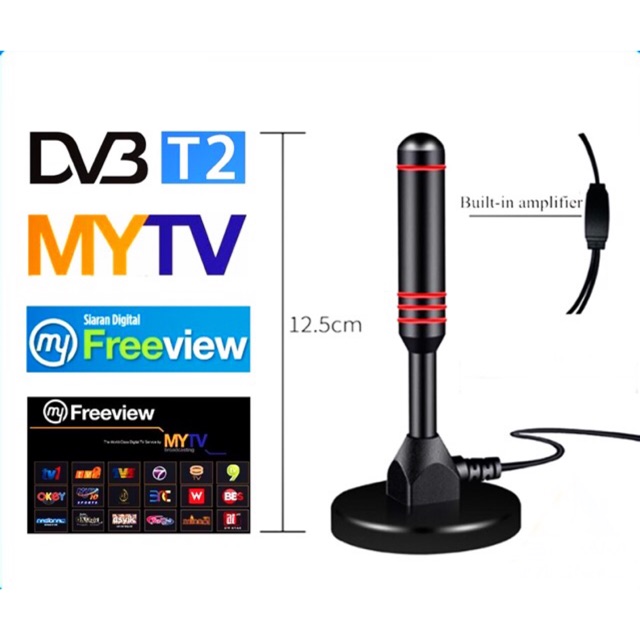 Digital Antenna Aerial Dttv 1080p Hdtv Indoor Antenna Area Tv Antena Tv Myfreeview Mytv Antena Shopee Singapore