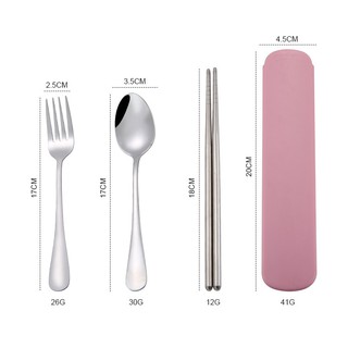 Travel Portable 304 Stainless Steel Tableware Utensil Set Cutlery Set Spoon Chopsticks Fork Set #8
