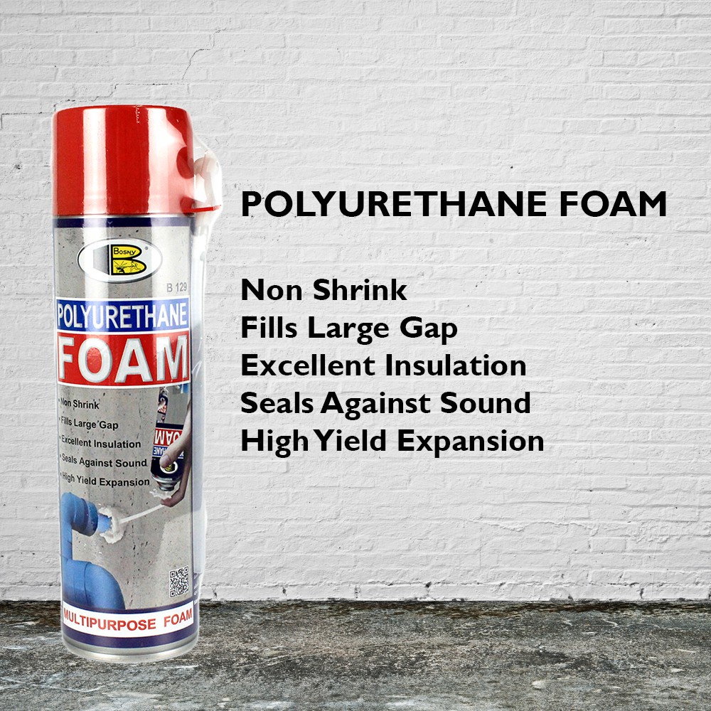 Bosny Polyurethane Foam 500cc B129 Pu Expanding Gap Filler Spray Shopee Singapore