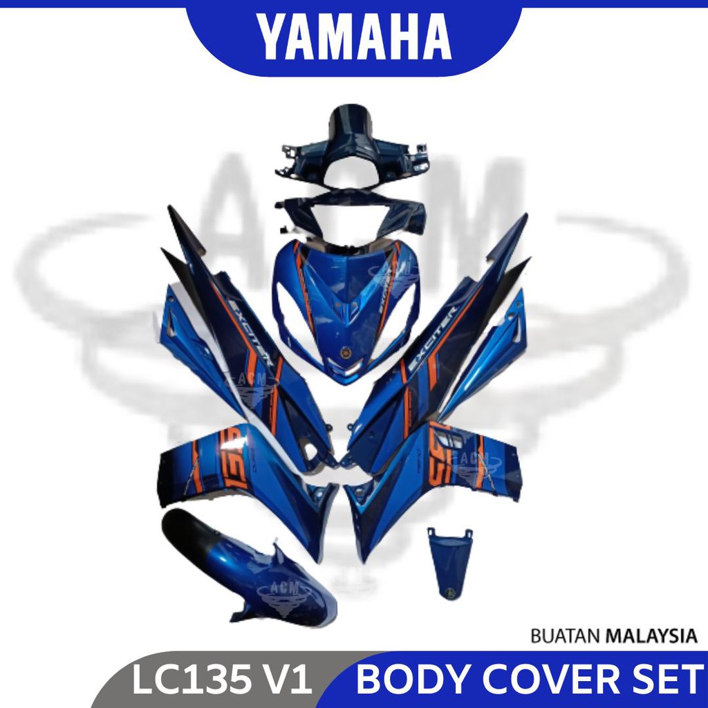Shop Malaysia Yamaha Lc135 V1 Exciter 2021 Body Cover Set Tanam Sticker Stripe Strike Body Kit Lc Coverset 135lc Lcv1 Dpbmu Vpbmc5 Shopee Singapore