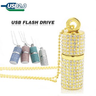 Usb Flash Drive 1TB Diamond Crystal Necklace Memory stick with Long Necklace Gift