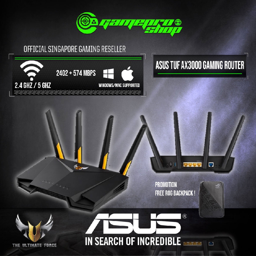 ASUS TUF AX3000 Dual-Band WIFI 6 Gaming ROuter | Shopee Singapore