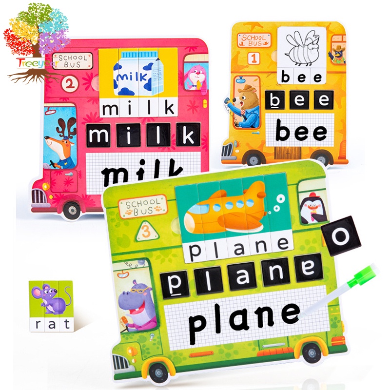 Treeyear Letter Word Puzzle Cards for Kids Ages 35，Sight Words Letter