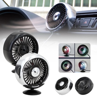 Car Fan Usb, 360° Rotatable Car Cooling Fan, with Colorful Light / 3 Speeds Auto Fan, Car Mini Fan, for Dashboard