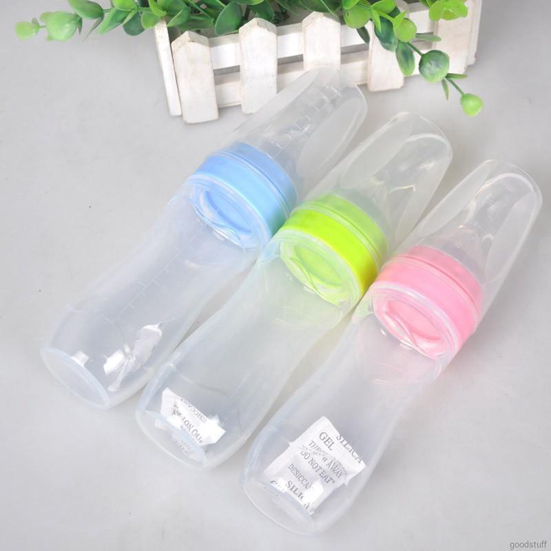 Baby Bottle Spoon Food Supplement Rice Cereal Toddler Leak Proof