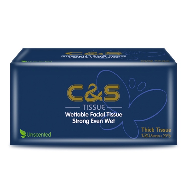 C&S Premium Soft Travel Pack Facial Tissue 3 Ply 130 Sheets (TR001-18X