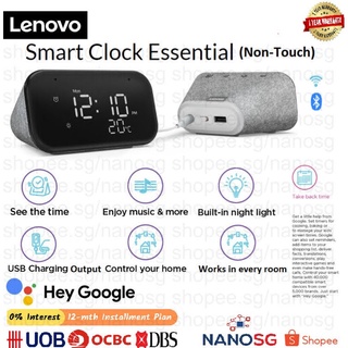 Lenovo Smart Clock Essential With Google Assistant | Non-Touch Screen | Supports Android & iOS