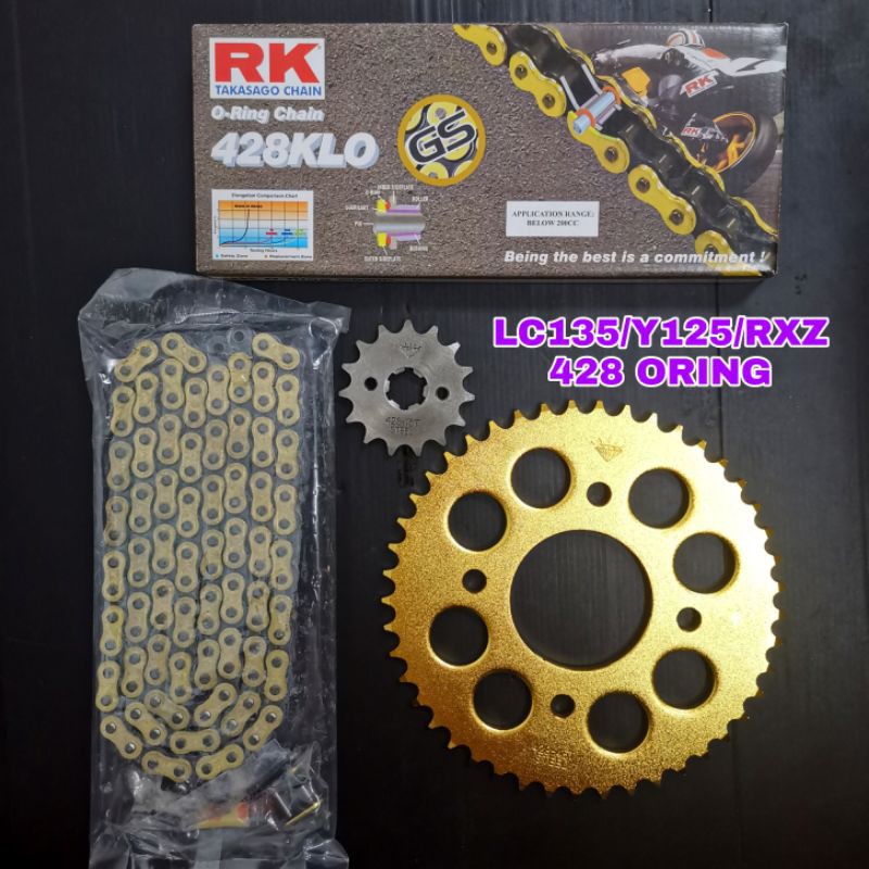 Rk 428 O Ring Chain Yamaha Lc135 Diamond Sprocket Combo Set 100 Ori Shopee Singapore